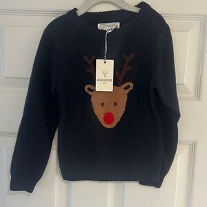 NWT Kids Navy Reindeer Sweater size 5T